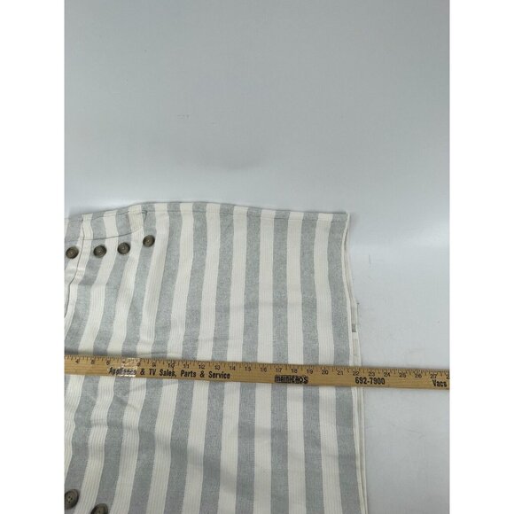 Ann Taylor Loft Women's Gray White Striped Lined Button Front Skirt Size 16 - Picture 12 of 13